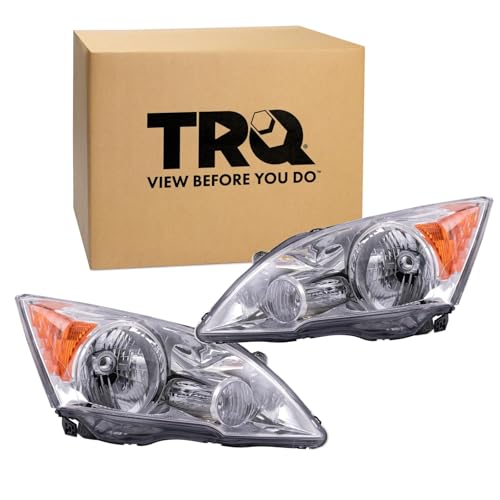 Image of TRQ 2 Piece Headlight Assembly Set Driver & Passenger Side Compatible with 2007-2011 Honda CR-V HO2502129 HO2503129