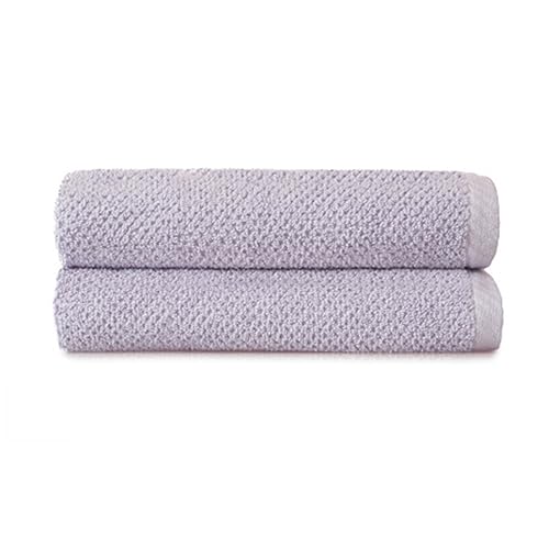 Welhome Franklin Large Bath Towels | 2 Bath Sheets Set | Lilac Purple | Waffle Textured | Highly Absorbent | Luxury Cotton | Quick Dry | Sustainably Made | Low Lint | Durable | Super Soft