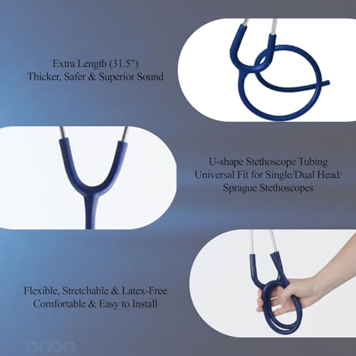 Image of Stethoscope Replacement Tube Navy Blue Tubing fits for Littmann III