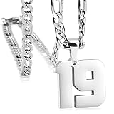 MIMITLTY Personalized Jersey Number Necklaces for Mens,Athletes Stainless Steel Sport Number Pendant