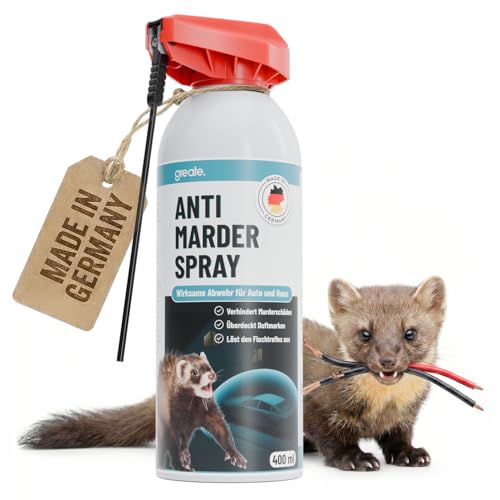 greate Marderabwehr Auto wirkt sofort - Verbesserte Rezeptur - Langzeit Marderspray 400ml in Deutschland entwickelt & produziert - Marderschutz für Auto - Anti Marder Spray - Mader Abwehr