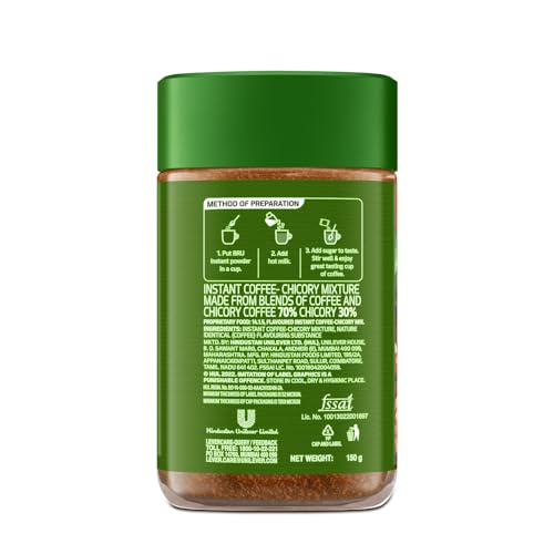 Image of Bru Instant | Aromatic Coffee From South Indian Plantations | Premium Blend of Robusta & Arabica Beans For a Rich Coffee Experience | 150g (Pack of 2)