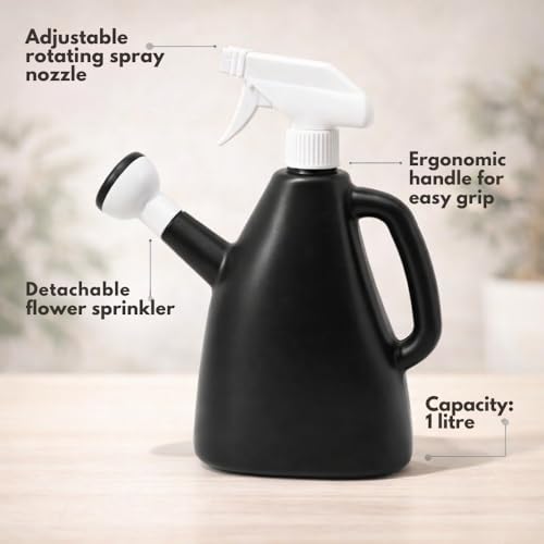 Image of Urban Upvan Watering Can 1L (Multicolor) with 500g Vermicompost | Plastic Garden Water Can with Sprinkler Spout | Lightweight, Durable, Ergonomic Handle | Indoor Outdoor Plant Care