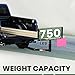 ECOTRIC 750lbs Capacity Black Truck Bed Extender Pickup Truck Bed Hitch Mount Extension Rack SUV Lumber Ladder Canoe Boat Kayak Long Pipes w/Flag - Powder Coated Steel