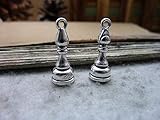 Antique Silver Alloy Chess Pendants/Charms/Jewelry/Pawn Rook Knight Queen Bishop King - 30 PCS (JP339) (Bishop)