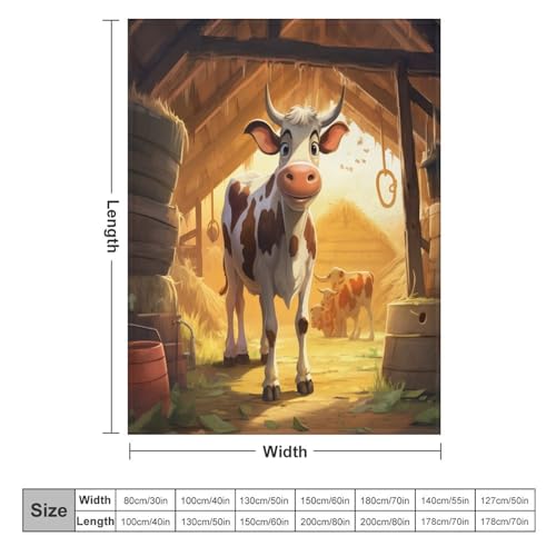 Couverture plaid de lit vache en flannel douce 150x200cm pour toutes saisons