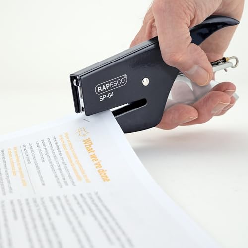 Image of Rapesco 1267 SP-64 Stapling Plier and 1000 Type 21 /4mm Staples, 12 Sheet Capacity, Black