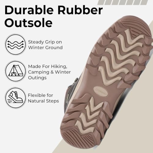 Image of Mishansha Men's Waterproof Snow Boots, Insulated Winter Hiking Boots