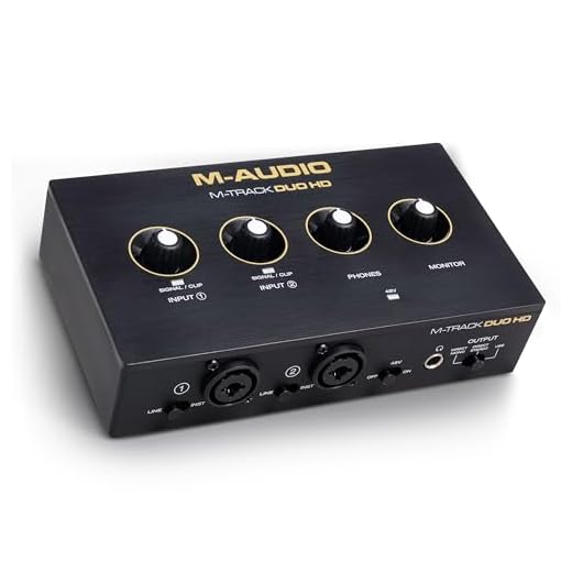 M-Audio M-Track Duo HD Interfaz de Audio USB-C 24bit, 192kHz para Grabación, Streaming, Podcasting, 2 Entradas XLR TRS, 2 Salidas TRS, Suite de Software