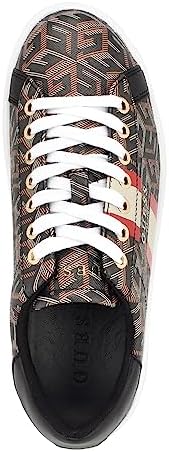 GUESS Women's REYHANA Sneaker, Black Multi 007, 9 | Image 1