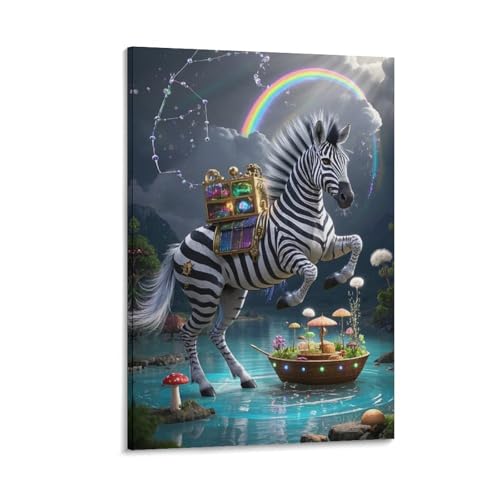 Impression sur toile zèbre affiche décoration murale 40x60