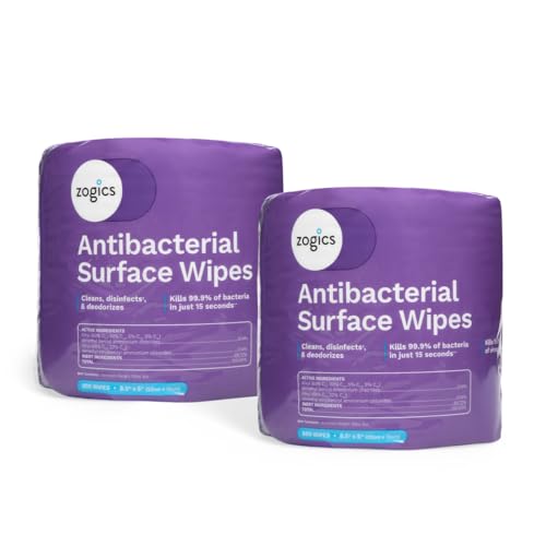 Zogics Antibacterial Wipes &ndash; Disinfecting Wipes for Sanitizing and Cleaning Surfaces and...
