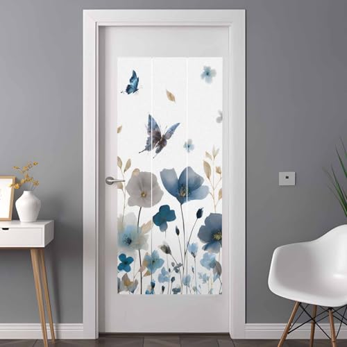 Película decorativa para ventana de privacidad azul miniatura 2