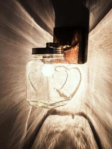Image of HL Home Lighting Fancy Wall Light Square Jar Glass Light for Decor Home /Living Room /Bedroom /Office /Dining /Cafe /Restaurants