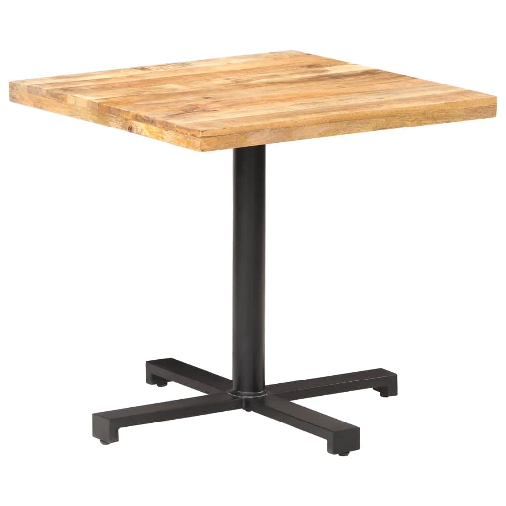 Tavolo da bistrot quadrato, 80 x 80 x 75 cm, legno di mango grezzo