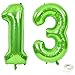 40inch Jumbo Green 13 Number Balloons for 13th Birthday Party Decoration Boys Girls 13 Years Old Birthday Party Supplies, Props for Photos (Green 13)