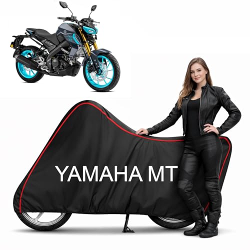 Image of Dustproof Bike Cover Compatible with Yamaha MT-15, MT-03, MT-07, MT-09 (All Models) | Heavy Duty| Dustproof, UV Resistant, Heat Protection | Elastic Bottom Grip