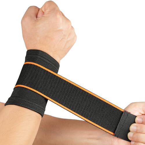 flintronic Handgelenkbandage, Elastisch und Verstellbarer Handgelenk Bandagen, Handgelenkschoner mit Klettverschluss, Atmungsaktiv Wrist Wrap für Sehnenscheidenentzündungen, Tennis (Schwarz A)