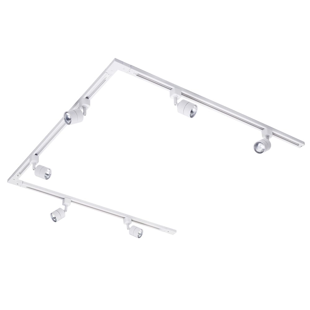 Litecraft Track Light with 6 Soho Fixture & LED Bulbs - White (White, 3M U-Shape 6 Light)