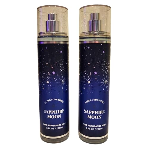 Bath & Body Works Fine Fragrance Mists, Set of 2, 8oz Each Bottle (Sapphire Moon)