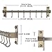 Dseap Kitchen Utensil Holder Hanger, Pot and Pan Rack Wall Mount, Kitchen Rail with 8 Hooks for Hanging Cooking Utensils, Mugs, Spoons, Wall Mounted, Stainless Steel, Bronze