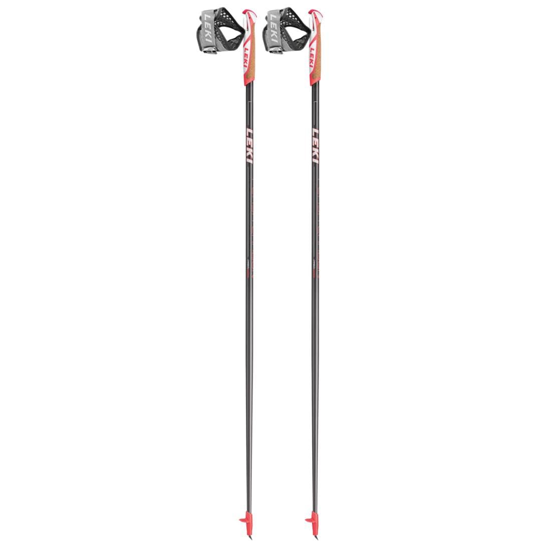 LEKI Flash Carbon - Longueur : 105 cm - Anthracite/Blanc/Rouge Fluo