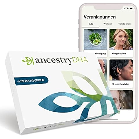 AncestryDNA + Veranlagungen: DNA Test für genetische Ahnenforschung & Eigenschaften inkl. Abstammungsmix, AncestryDNA-Test mit mehr als 35 individuelle Merkmale, DNA Test Kit Cover