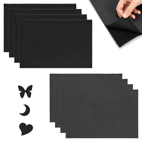 8 Stück Klettband zum Nähen Schwarz Klettband Breit 20x30cm Klett Patch Klettverschluss Band für Stoff Kleidung Sofa DIY Handwerk Startseite und Büro