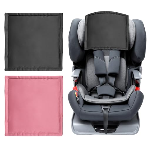 Image of Sprouterie Silky Head Carseat Cover for Babies Satin Head Cover Silk Feeling for Baby Car Seat Canopy Headrest Protector 2pcs for Boys Girls Infant Sleeping Hair Protection Pink Black