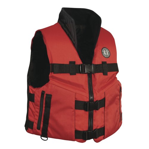 1 - Mustang Accel 100 Fishing Vest - Red/Black - Large