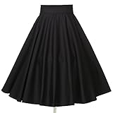 1950s vintage circle skirt Fabic:cotton blend Candow Look Femmes 50s Vintage Black Swing Dance Full Circle Retro Jupes