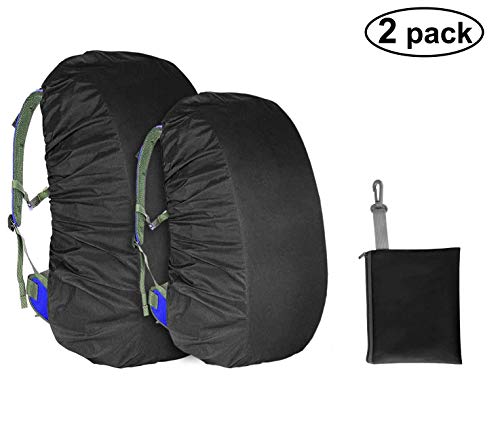GIEMSON 2 Pack Backpack Rain Cover Waterproof Backpack Cover with Adjustable Cross Strap and Sliver Coating Reinforced Inner Layer for Camping, Hiking, Traveling, Biking