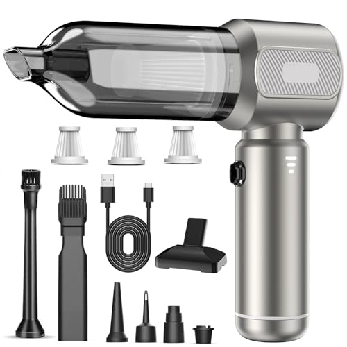 mtchavno Aspirabriciole Senza Fili, 21000Pa Aspirapolvere per Auto Potente, Aspiratore e Soffiatore con Motore Brushless, 4 in 1, 3 Velocità, Aspirapolvere Portatile per Auto Ufficio Casa