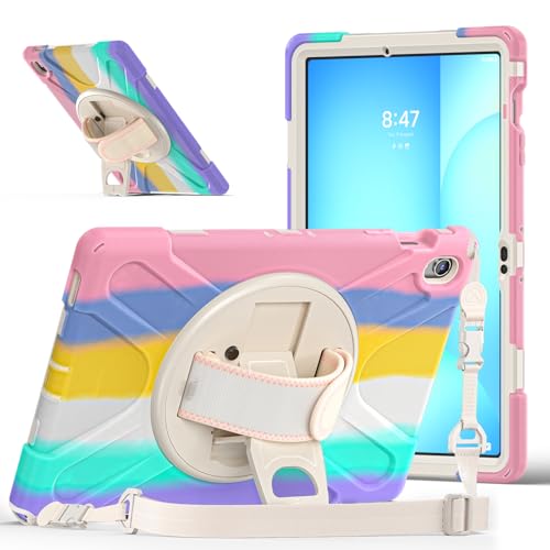 Étui antichoc Samsung Galaxy Tab S10 FE+ Rose avec poignée anti-chute