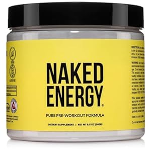 Naked Energy – Unflavored All Natural Pre Workout Supplement for Men and Women, Vegan Friendly, No Added Sweeteners, Colors or Flavors – 50 Servings