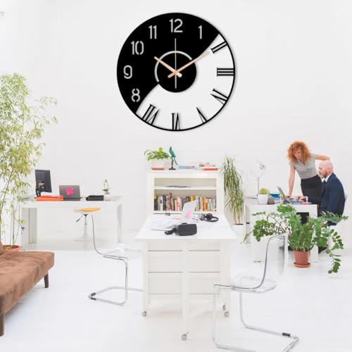 Image of Stylish Metal Analog Wall Clock for Living Room, Bedroom, Office, Kitchen, Home and Hall | Antique Fancy Big Size Modern Wall Watch for Home Decor (DA-179, 60CM)