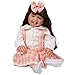 24 Pollici Bambole Reborn Dipinto In 3D Bambino Piccolo Principessa 60 Cm Realistico Faccia Sorridente Realistico Giocattoli Bambole In Morbido Silicone Per Bambini Compleanno I Regali,Brown Eyes