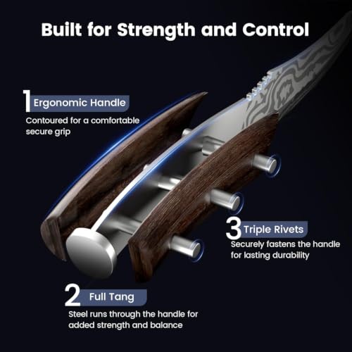 Image of SYOKAMI 2026 Upgrade Steak Knives Set of 6 with Acacia Wood Foldable Block