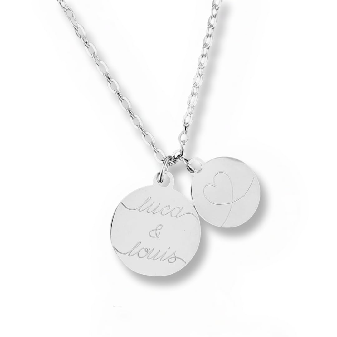 Personalisierte Gravur Kette als Geschenk für Frauen | zur Geburt | zur Hochzeit | für die Freundin | für Mama (60, Silber)