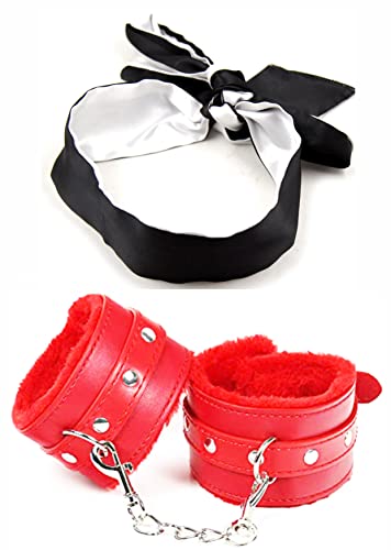Sex Handcuffs for Grownups Bedroom Adjustable BDSM Fuzzy Handcuffs Adult Blindfold Masks for Women Couples Bedroom Sexy Accessories