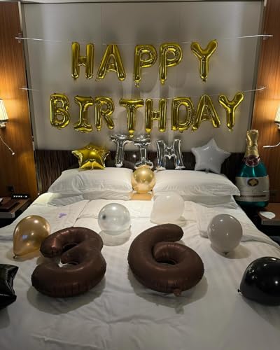 Image of Dark Brown Number 16 Balloon 40 inch, Coffee Brown 16 Number Balloons, 16th Birthday Decorations, Chocolate 16 Year Old Dark Brown Party Supplies