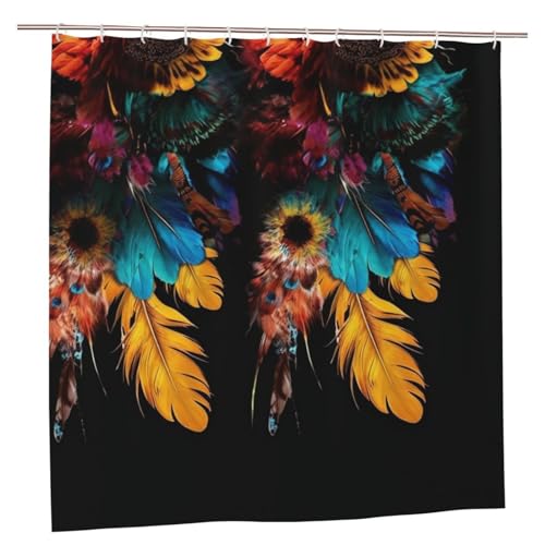 Doublure de douche de qualité supérieure au design plumes élégant - 4