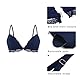 SHEKINI BH Damen Bralette Tiefer Ausschnitt Abnehmbare Gepolsterung Spitzen Bustier Vorderverschluss Bequemer Bügelloser Bralette Top Sexy Unterwäsche Dessous in Blau, Größe L