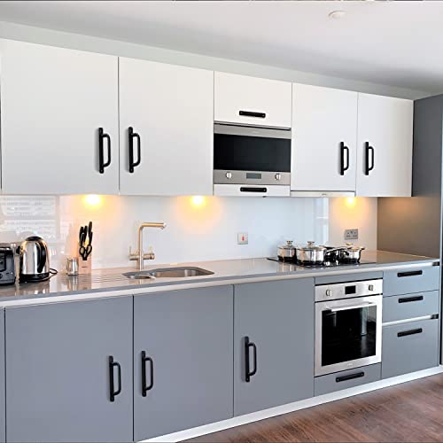 Westablize 12 Pack 5 Inch 128 Mm Matte Black Cabinet Handles Aluminum Drawer Pulls Sliding Door Pulls thumb #2