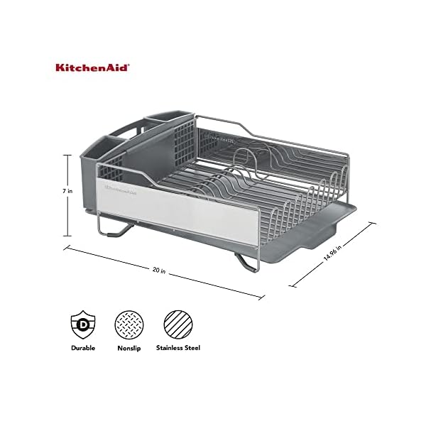   KitchenAid-Large-Capacity-Full-Size-Rust-Resistant-Dish-Rack-with-Angled-Drain-Board-and-Removable-Flatware-Caddy-Light-Grey
