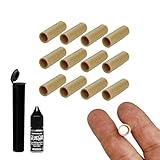Rollers Hollow Wood Tips- 12 Pack- Variety Sizes- Cigarette, Cigar, Rolls,(RYO Tips) with Tube and GlueGar (9.5mm)