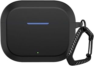 Anvique Silicone Case Cover for Onepluss Nord Buds 3R, Shockproof, Water-Resistant, Anti-Scratch Grip (Black with Premium Carabiner)