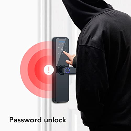 Fechadura de porta de entrada sem chave, trava de chave de senha de impressão digital fechadura de p