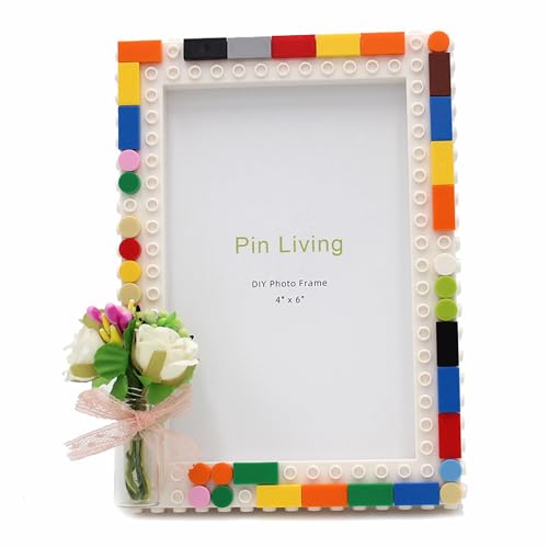Fenzonmic DIY Morse Code Message Frame, Building Blocks Photo Frame