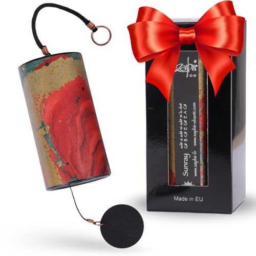 Zaphir Klangspiel Sunray Sommer | Windspiel Geschenkverpackung in Schwarz - Chimes als Geschenk für Yoga, Kinder und Meditation in Rot